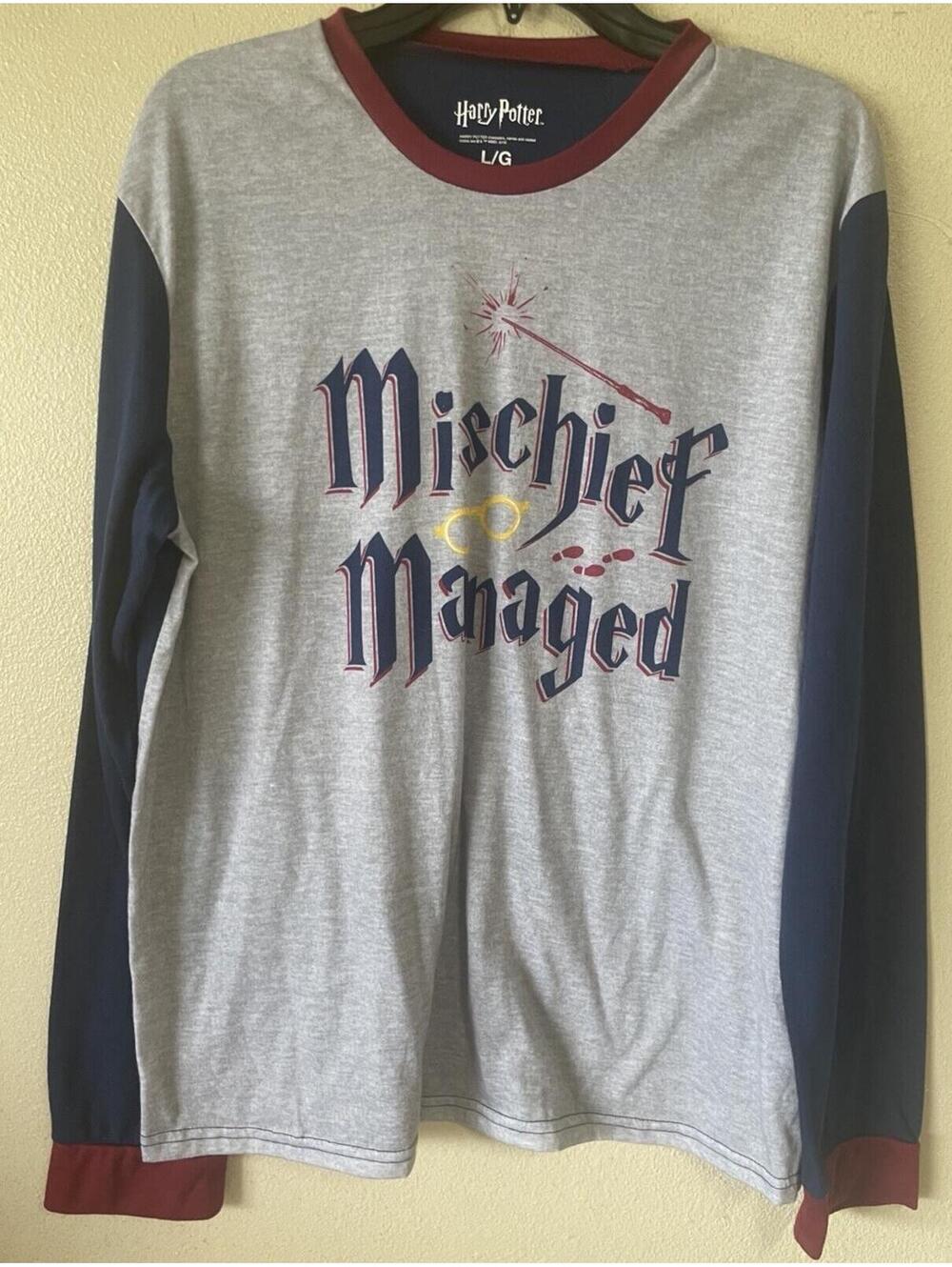 Large Harry Potter Shirt Grey Blue Maroon Unisex  Long Sleeve